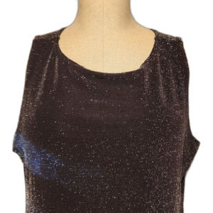 R & K Evening Metallic Sleeveles Tank Top size 14 Slinky Shiny and Shimmery